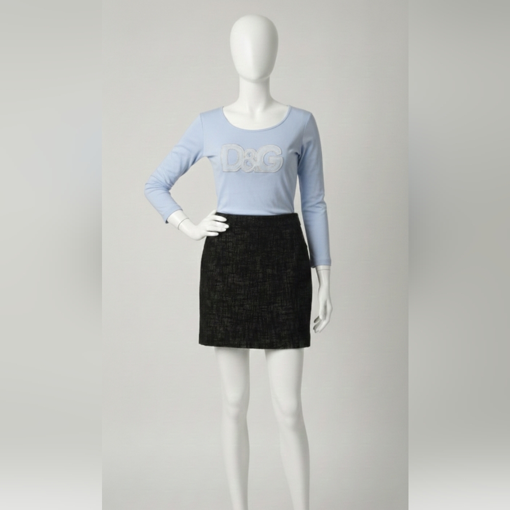 Milly of New York Textured Knit A-Line Skirt W/ Bow Detail Sz 8